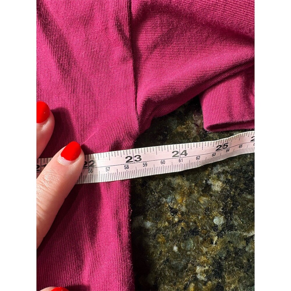 Talbots Tunic Top Womens XL Pink Pullover Crew Neck Long Sleeve Side - Picture 7 of 9